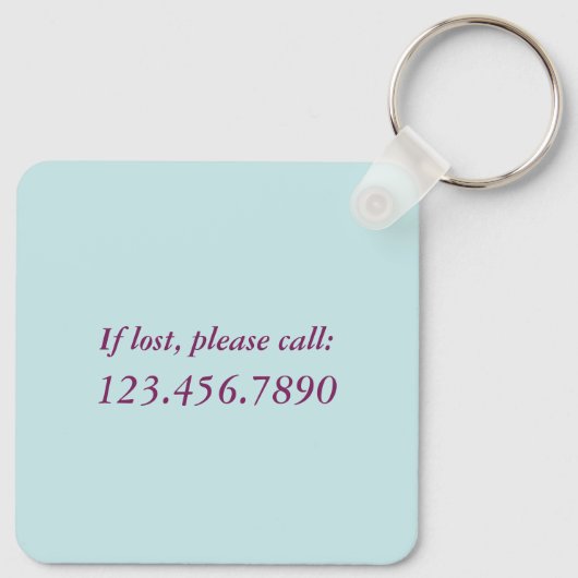 夢ストップ見、ターコイズ金属の実行淡い色の開始 キーホルダー (裏面)