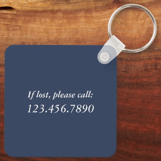 夢ストップ見、ネイビーブルーメタルの実行を開始 キーホルダー (裏面)