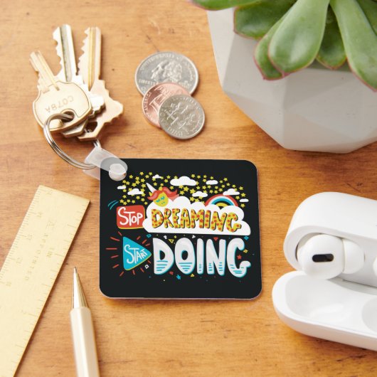 夢ストップ見、ブラックメタルの実行を開始 キーホルダー (デスク)