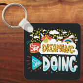 夢ストップ見、ブラックメタルの実行を開始 キーホルダー (正面)