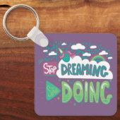 夢ストップ見、ラベンダー金淡い色の属の実行 キーホルダー (正面)