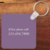 夢ストップ見、ラベンダー金淡い色の属の実行 キーホルダー (裏面)