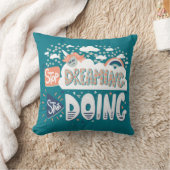 夢ストップ見、暗いターコイズを開始 クッション (ブランケット)