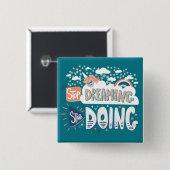 夢ストップ見、暗いターコイズを開始 缶バッジ (正面&裏面)