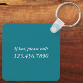 夢ストップ見、暗いターコイズメタルの実行を開始 キーホルダー (裏面)