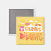 夢ストップ見、黄色の実行を開始淡い色のする マグネット (正面/裏面)