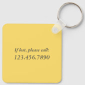 夢ストップ見、黄色の金属淡い色のの実行を開始 キーホルダー (裏面)