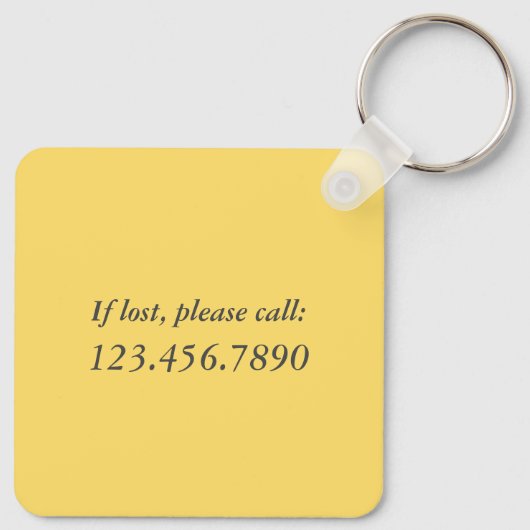 夢ストップ見、黄色の金属淡い色のの実行を開始 キーホルダー (裏面)