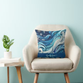 夢パーソナライズされたのような青と霜の降りた冬の渦巻き クッション (椅子)