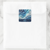 夢パーソナライズされたのような青と霜の降りた冬の渦巻き スクエアシール (バッグ)