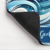 夢パーソナライズされたのような青と霜の降りた冬の渦巻き マウスパッド (コーナー)