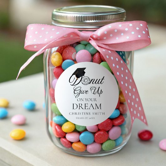 夢与えに出て卒業ドーナツ ラウンドシール