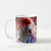 夢与えを持つな。美しい女の子宇宙 コーヒーマグカップ (左)