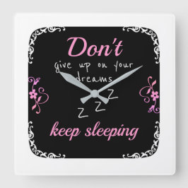 夢与えを見るな スクエア壁時計