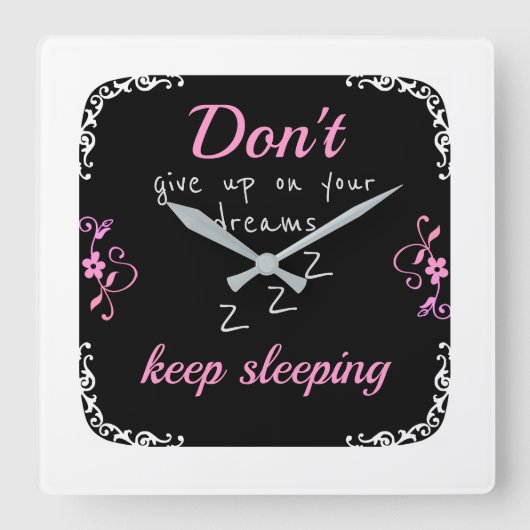 夢与えを見るな スクエア壁時計 (正面)