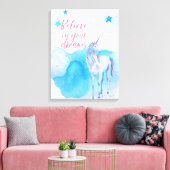 夢信じの中でのユニコーン キャンバスプリント (インサイチュ (リビング))