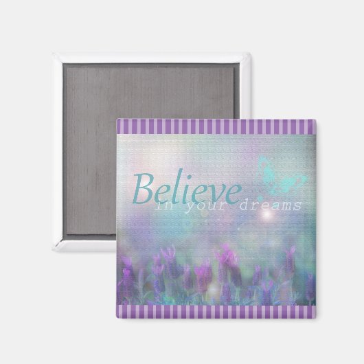 夢信じの中で紫の蝶の磁石 マグネット (正面/裏面)