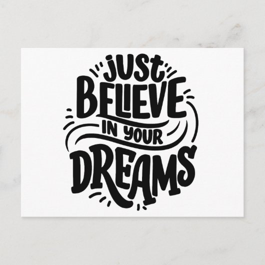 夢信じの中で | やる気を起こさせる引用文 ポストカード (正面)