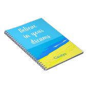 夢信じの中で，熱帯ビーチ，あなたの名前 ノートブック (右側)