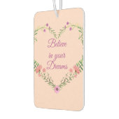 夢信じの中 – 両面フローラハート カーエアーフレッシュナー (左)