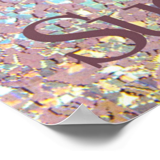 夢信じの成功やる気を起こさせるガーリーグリッター ポスター (角)