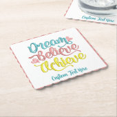 夢信じの成果感動的やる気を起こさせる ペーパーコースター (アングル)