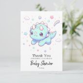 夢威厳のある見の恐竜の赤ちゃんシャワー サンキューカード (スタンド正面)