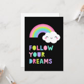 夢後を追にかわいい虹の雲 カード (正面/裏面インサイチュ)