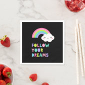 夢後を追にかわいい虹の雲 スタンダードカクテルナプキン (インサイチュ)