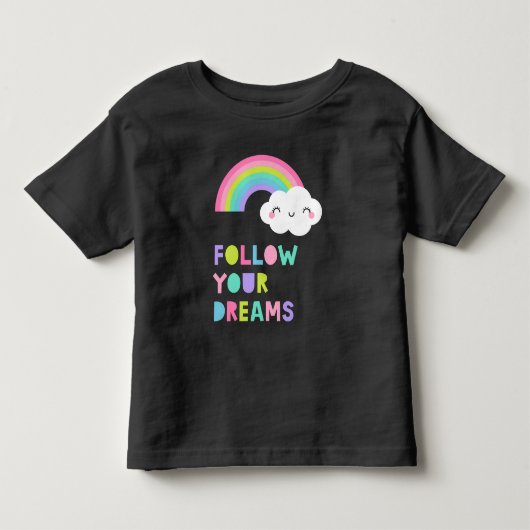 夢後を追にかわいい虹の雲 トドラーTシャツ (正面)