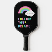 夢後を追にかわいい虹の雲 ピックルボールラケット (裏面)