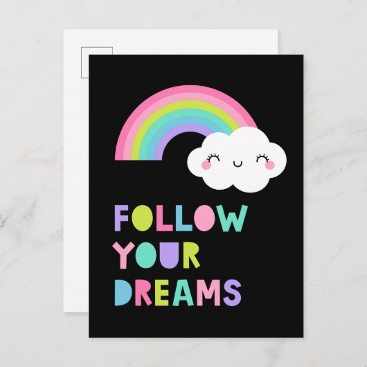 夢後を追にかわいい虹の雲 ポストカード (正面/裏面)