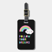 夢後を追にかわいい虹の雲 ラゲッジタグ (正面縦)