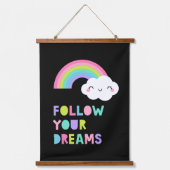 夢後を追にかわいい虹の雲 吊り下げ型タペストリー (正面)