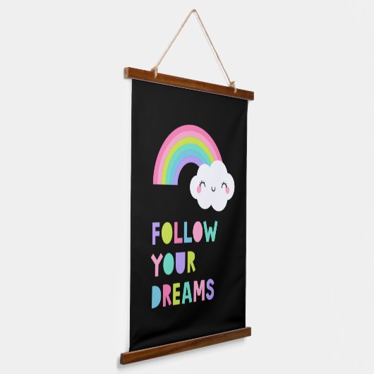 夢後を追にかわいい虹の雲 吊り下げ型タペストリー (傾斜あり)