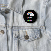 夢後を追にかわいい虹の雲 缶バッジ (インサイチュ)