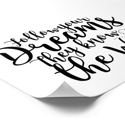 夢後を追のことわざ矢印 ポスター (角)