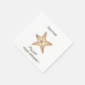 夢後を追の水の色Seatime Starfish スタンダードカクテルナプキン (角)