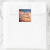 夢後を追の空と雲の写真のモチベーション スクエアシール (バッグ)