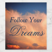 夢後を追の空と雲の写真のモチベーション ワインラベル (シングルラベル)