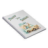 夢後を追は可愛い車の水色 ノートブック (右側)