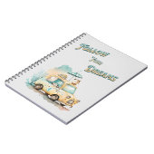 夢後を追は可愛い車の水色 ノートブック (左側)