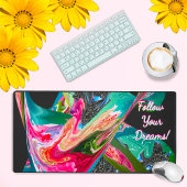 夢後を追を！モチベーション液化抽象芸術 デスクマット