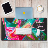 夢後を追を！モチベーション液化抽象芸術 デスクマット