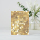 夢後を追を!金ゴールド感動的引用文 ポストカード (スタンド正面)