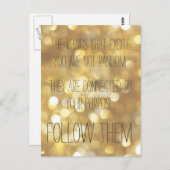 夢後を追を!金ゴールド感動的引用文 ポストカード (正面/裏面)