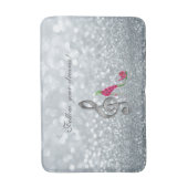 夢後を追、キラキラ、ヒール、ヴィオリン鍵 バスマット (正面縦)