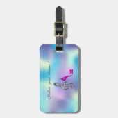 夢後を追、ヒール、ヴィオリン鍵ホログラフィー ラゲッジタグ (正面縦)