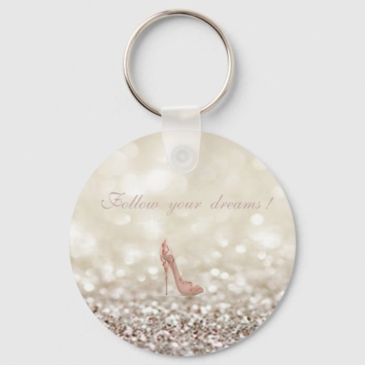 夢後を追、輝き、《写真》ぼけ味、ヒール、 キーホルダー (正面)