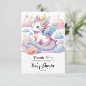 夢心地かわいいドラゴンベビーシャワー サンキューカード (スタンド正面)